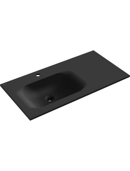 Mexen Vela umywalka wpuszczana w blat lewa 91 x 46,5 cm, czarny mat - 25239071L