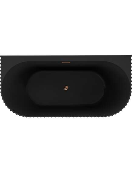 Mexen Sella wanna wolnostojąca przyścienna ryflowana 170 x 80 cm, czarna mat, przelew różowe złoto - 52711708071-60, изображение 2