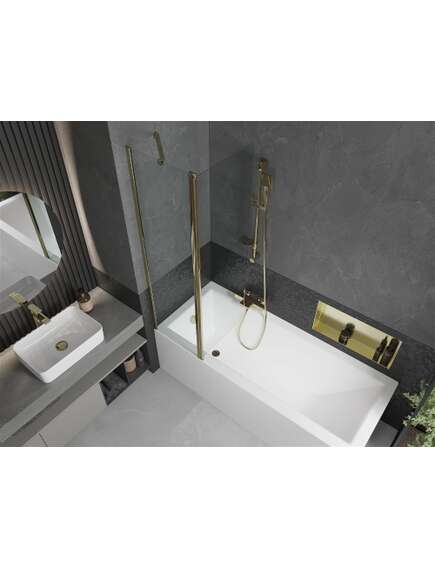 Mexen Flip parawan nawannowy 1-skrzydłowy 100 x 150 cm, transparent, złoty - 894-100-101-50-00, 4 image