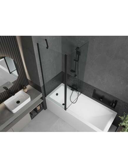 Mexen Flip parawan nawannowy 1-skrzydłowy 140 x 150 cm, transparent, czarny - 894-140-101-70-00, изображение 5