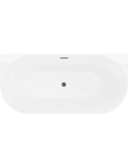 Mexen Oval Slim wanna wolnostojąca przyścienna 170 x 80 cm, biała, przelew gun metal - 52661708000-95, изображение 2