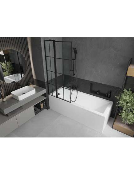 Mexen Flip parawan nawannowy 1-skrzydłowy 80 x 150 cm, czarny wzór, czarny - 894-080-101-70-77, изображение 2