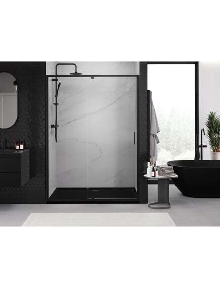 Mexen Exo drzwi prysznicowe uchylne 150 cm, transparent, czarne - 819-150-000-70-00, изображение 4