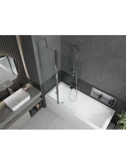 Mexen Flip parawan nawannowy 1-skrzydłowy 100 x 150 cm, transparent, chrom - 894-100-101-01-00, изображение 4
