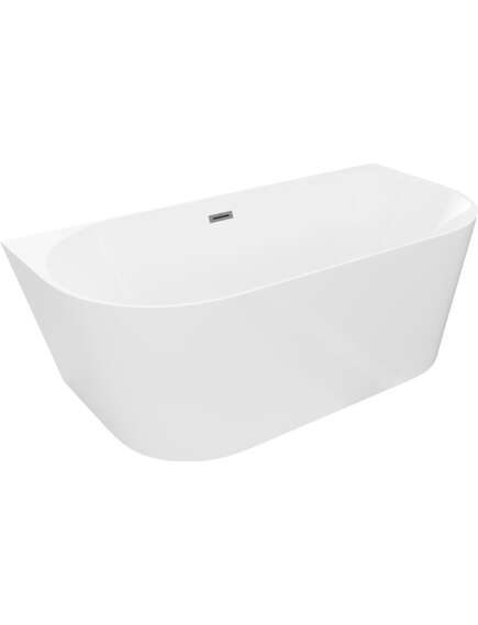 Mexen Oval Slim wanna wolnostojąca przyścienna 170 x 80 cm, biała, przelew gun metal - 52661708000-95