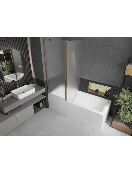 Mexen Flip parawan nawannowy 1-skrzydłowy 140 x 150 cm, szron, złoty - 894-140-101-50-30, изображение 3