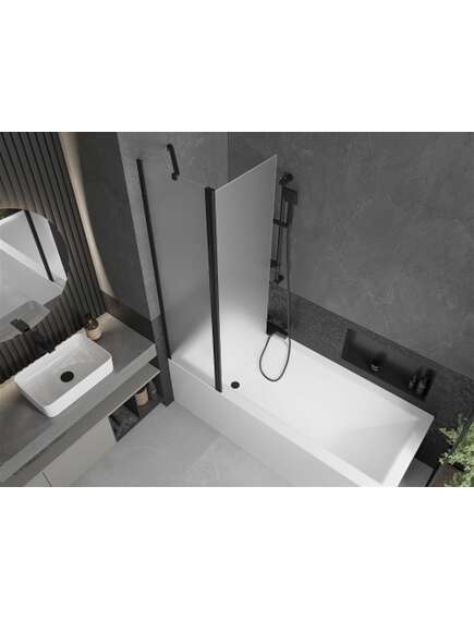 Mexen Flip parawan nawannowy 1-skrzydłowy 100 x 150 cm, szron, czarny - 894-100-101-70-30, изображение 5