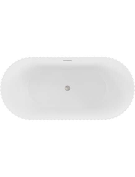 Mexen Paola wanna wolnostojąca ryflowana 170 x 80 cm, biała mat, przelew nikiel szczotkowany - 52721708001-97, 2 image
