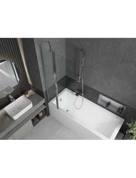 Mexen Flip parawan nawannowy 1-skrzydłowy 80 x 150 cm, transparent, chrom - 894-080-101-01-00, изображение 4