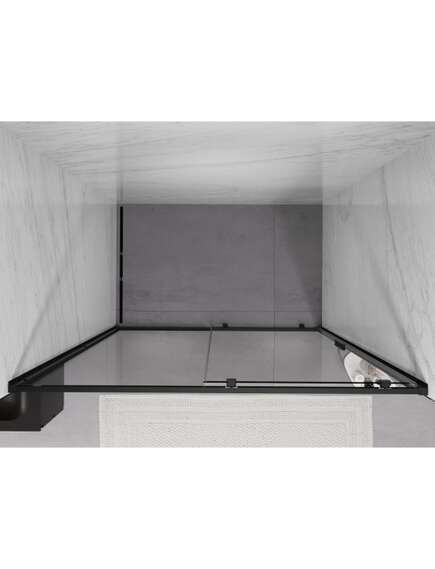 Mexen Exo drzwi prysznicowe rozsuwane 155 cm, transparent, czarne - 8151-155-000-70-00, 5 image