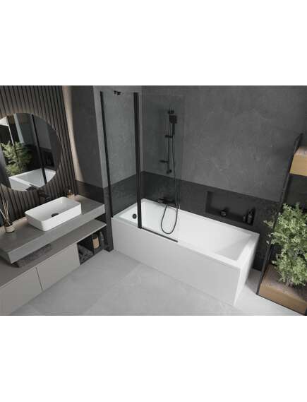 Mexen Flip parawan nawannowy 1-skrzydłowy 100 x 150 cm, transparent, czarny - 894-100-101-70-00, изображение 2