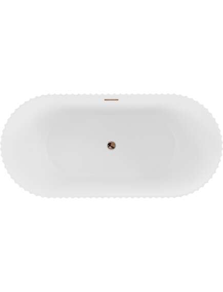 Mexen Paola wanna wolnostojąca ryflowana 170 x 80 cm, biała mat, przelew różowe złoto - 52721708001-60, изображение 2