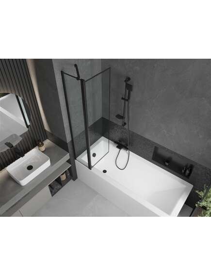 Mexen Flip parawan nawannowy 1-skrzydłowy 80 x 150 cm, czarny wzór, czarny - 894-080-101-70-70, изображение 5