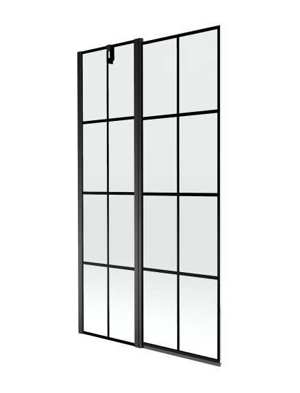 Mexen Flip parawan nawannowy 1-skrzydłowy 100 x 150 cm, czarny wzór, czarny - 894-100-101-70-77