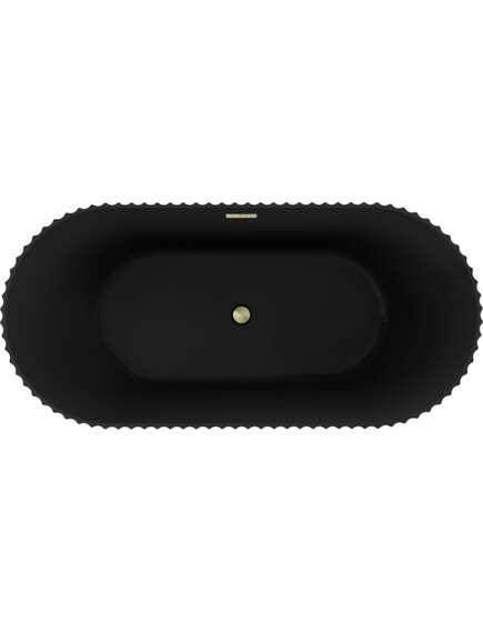 Mexen Paola wanna wolnostojąca ryflowana 170 x 80 cm, czarna mat, przelew złoty szczotkowany - 52721708071-55, 2 image