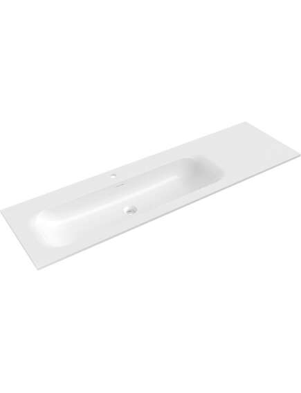 Mexen Vela umywalka wpuszczana w blat lewa 161 x 46,5 cm, biała połysk - 25231600L