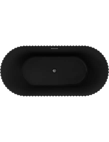 Mexen Paola wanna wolnostojąca ryflowana 170 x 80 cm, czarna mat, przelew gun gray szczotkowany - 52721708071-66, изображение 2