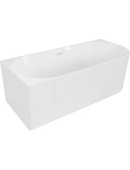 Mexen Gia wanna wolnostojąca narożna ryflowana lewa 170 x 80 cm, biała połysk, przelew biały - 52701708000L-20