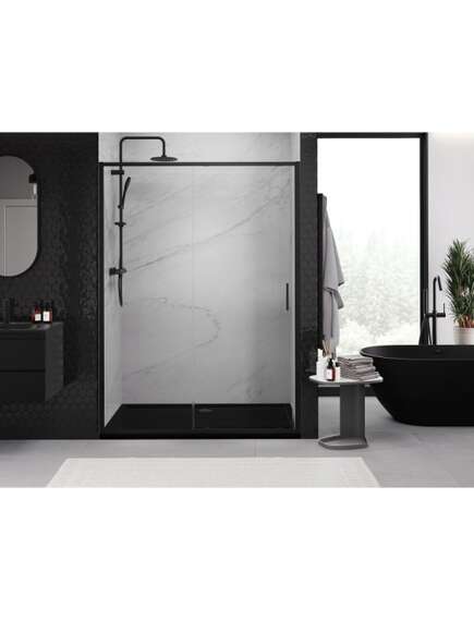 Mexen Exo drzwi prysznicowe rozsuwane 160 cm, transparent, czarne - 8151-160-000-70-00, изображение 4