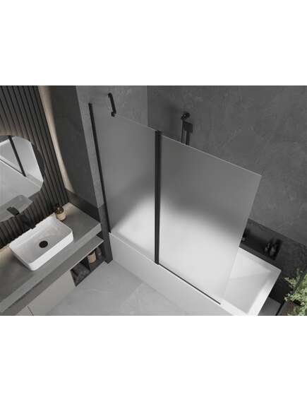 Mexen Flip parawan nawannowy 1-skrzydłowy 140 x 150 cm, szron, czarny - 894-140-101-70-30, 4 image