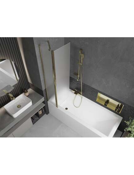 Mexen Flip parawan nawannowy 1-skrzydłowy 80 x 150 cm, szron, złoty - 894-080-101-50-30, изображение 5