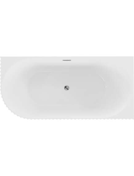 Mexen Gia wanna wolnostojąca narożna ryflowana prawa 170 x 80 cm, biała połysk, przelew chrom - 52701708000P-01, 2 image