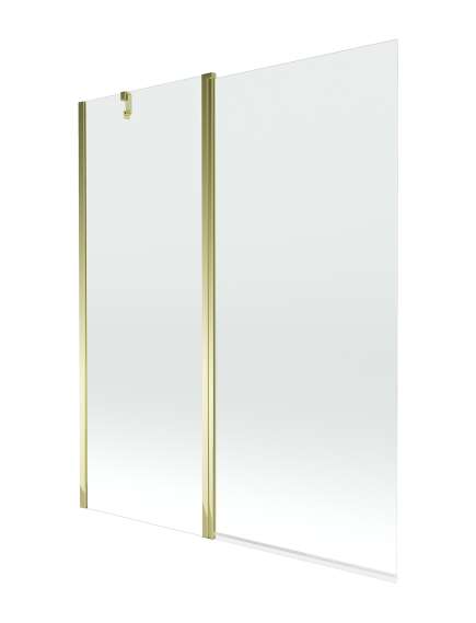 Mexen Flip parawan nawannowy 1-skrzydłowy 140 x 150 cm, transparent, złoty - 894-140-101-50-00