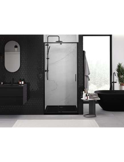 Mexen Exo drzwi prysznicowe uchylne 115 cm, transparent, czarne - 819-115-000-70-00, 4 image