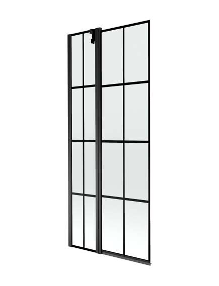 Mexen Flip parawan nawannowy 1-skrzydłowy 80 x 150 cm, czarny wzór, czarny - 894-080-101-70-77