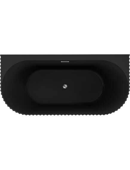 Mexen Sella wanna wolnostojąca przyścienna ryflowana 150 x 75 cm, czarna mat, przelew chrom - 52711507571-01, 2 image