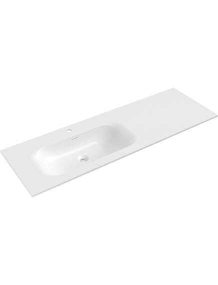 Mexen Vela umywalka wpuszczana w blat lewa 141 x 46,5 cm, biała połysk - 25231400L