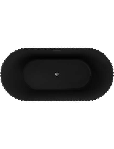 Mexen Paola wanna wolnostojąca ryflowana 170 x 80 cm, czarna mat, przelew gun metal - 52721708071-95, 2 image