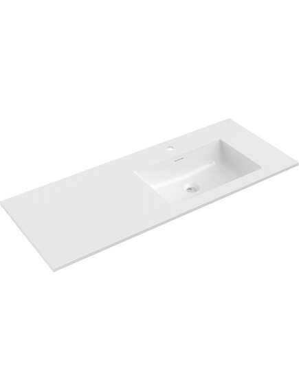 Mexen Otis umywalka wpuszczana w blat prawa 121 x 46,5 cm, biała połysk - 25181200P