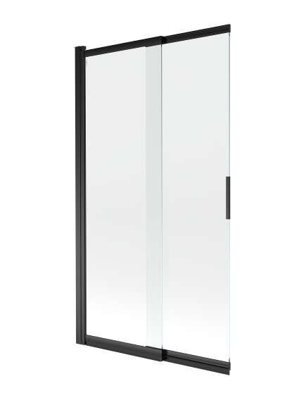 Mexen Fox parawan nawannowy 2-skrzydłowy przesuwny 100 x 150 cm, transparent, czarny - 891-100-002-70-00