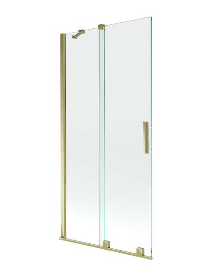 Mexen Velar parawan nawannowy 2-skrzydłowy przesuwny 95 x 150 cm, transparent, złoty - 896-095-000-01-50
