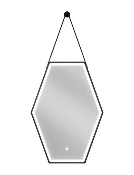 Mexen Orla lustro łazienkowe podświetlane 50 x 70 cm, LED 6000K, antypara, czarna rama - 9815-050-070-611-70