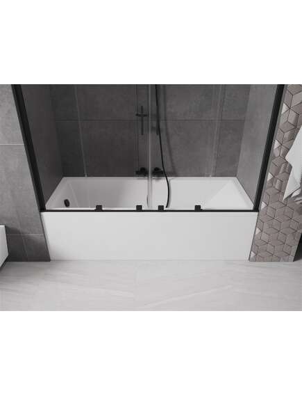 Mexen Velar Duo parawan nawannowy 2-skrzydłowy przesuwny 200 x 150 cm, transparent, czarny - 896-200-000-02-70, изображение 4