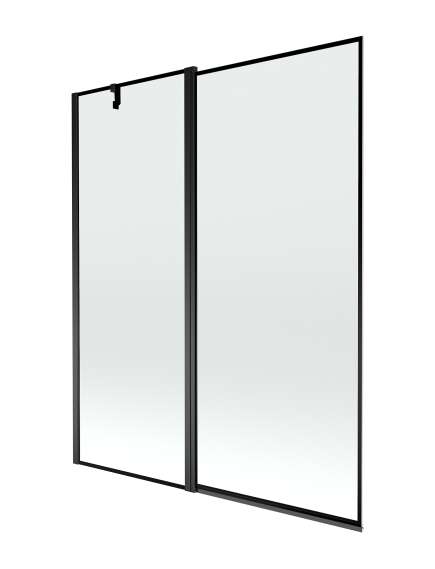 Mexen Flip parawan nawannowy 1-skrzydłowy 140 x 150 cm, czarny wzór, czarny - 894-140-101-70-70