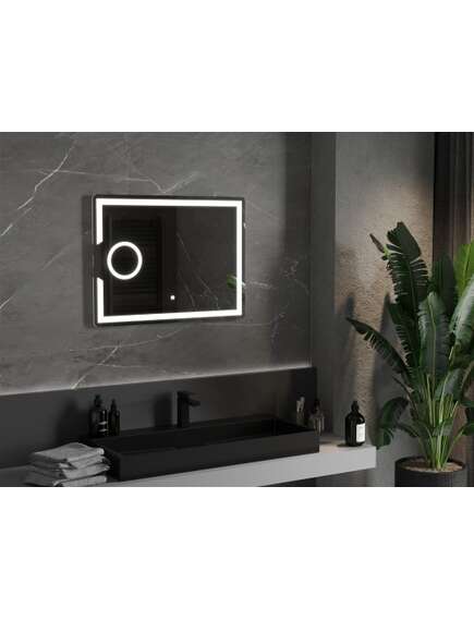 Mexen Onyx lustro łazienkowe podświetlane z lusterkiem kosmetycznym 80 x 60 cm, LED 6000K, antypara - 9813-080-060-611-00, 2 image