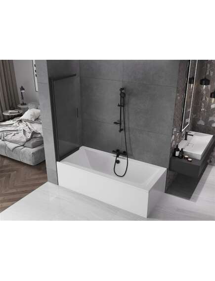 Mexen Fox parawan nawannowy 2-skrzydłowy przesuwny 120 x 150 cm, transparent, czarny - 891-120-002-70-00, изображение 4