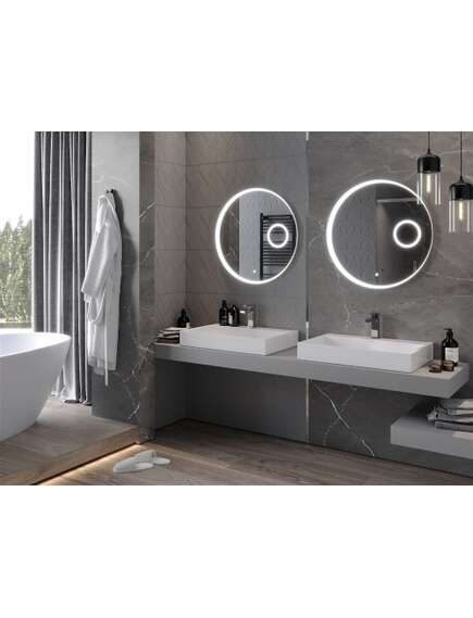 Mexen Ella lustro łazienkowe podświetlane z lusterkiem kosmetycznym, okrągłe 70 cm, LED 6000K, antypara - 9811-070-070-611-00, 3 image