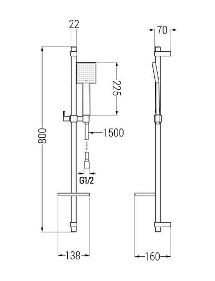 Mexen Libra DQ45 zestaw wannowy, złoty - 745113DQ45-50, 4 image