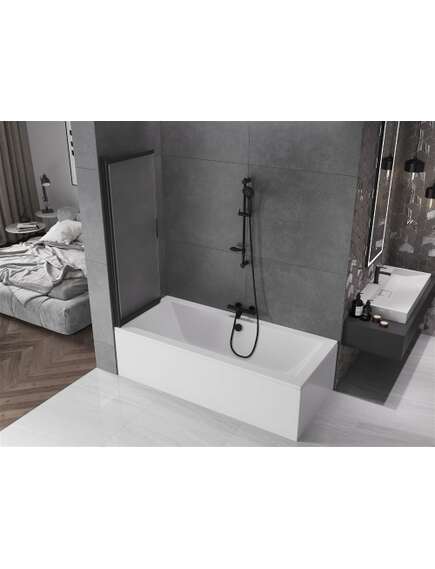 Mexen Fox parawan nawannowy 2-skrzydłowy przesuwny 120 x 150 cm, szron, czarny - 891-120-002-70-30, изображение 4