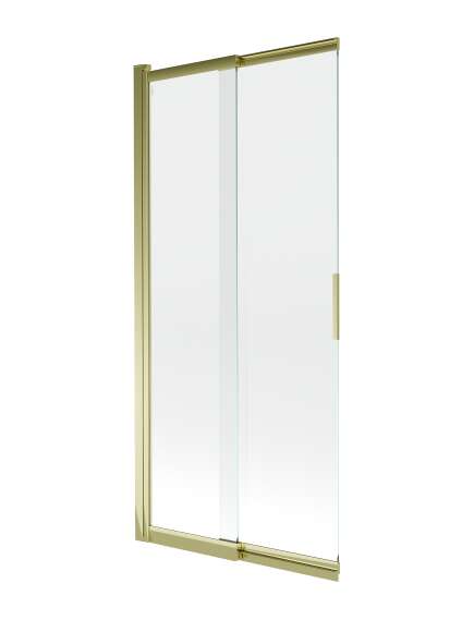 Mexen Fox parawan nawannowy 2-skrzydłowy przesuwny 85 x 150 cm, transparent, złoty - 891-085-002-50-00