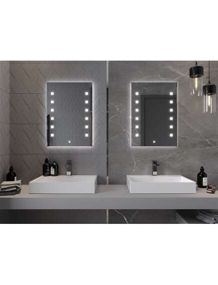 Mexen Ner lustro łazienkowe podświetlane 50 x 70 cm, LED 6000K, antypara - 9809-050-070-611-00, 4 image