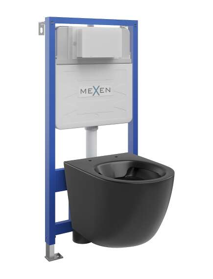 Mexen zestaw podtynkowy WC stelaż Fenix Slim z miską WC Lena, czarny mat - 6103322XX85