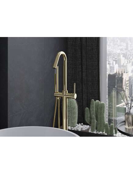 Mexen Gaja wolnostojąca bateria wannowa, złota - 75333-50, изображение 3