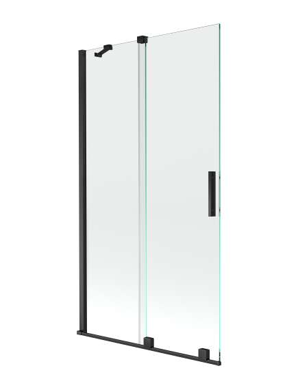 Mexen Velar parawan nawannowy 2-skrzydłowy przesuwny 100 x 150 cm, transparent, czarny - 896-100-000-01-70