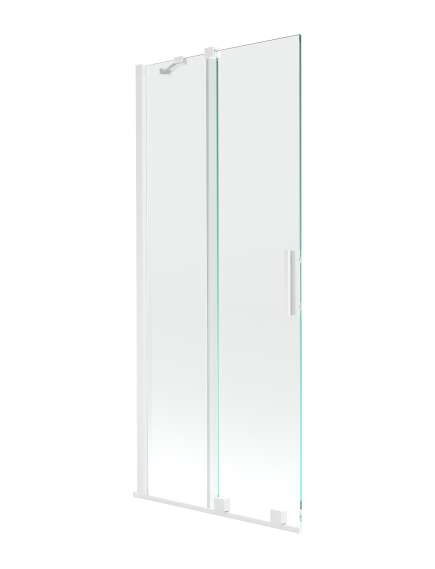 Mexen Velar parawan nawannowy 2-skrzydłowy przesuwny 85 x 150 cm, transparent, biały - 896-085-000-01-20
