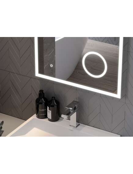 Mexen Kala lustro łazienkowe podświetlane z lusterkiem kosmetycznym 60 x 80 cm, LED 6000K, antypara - 9820-060-080-611-00, 5 image